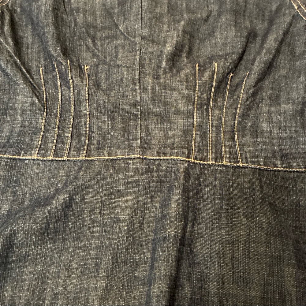 AMI Women's M Denim Jacket Nehru Peplum Waist - Picture 10 of 12